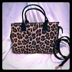 Kate Spade dunne lane leopard print lake purse EUC
